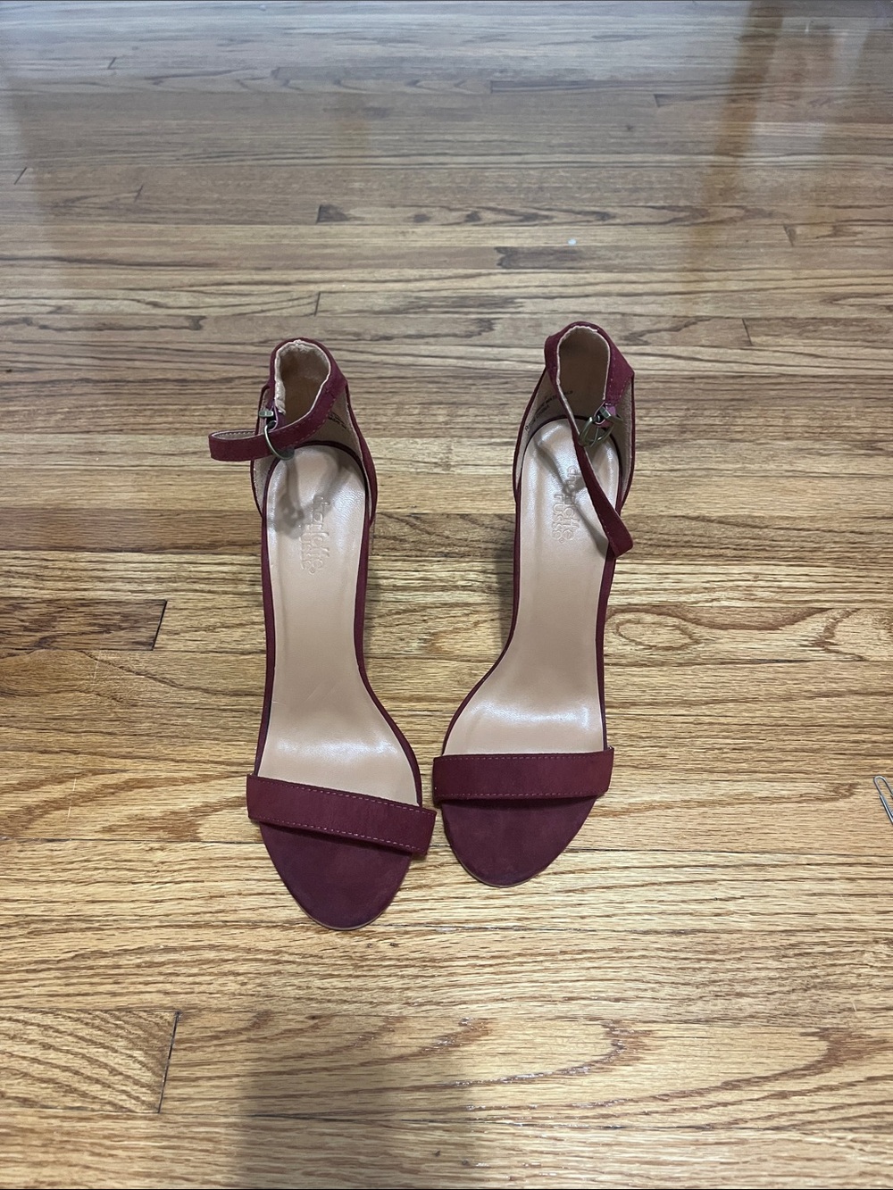 Classic Ankle-Strap Burgundy Heels